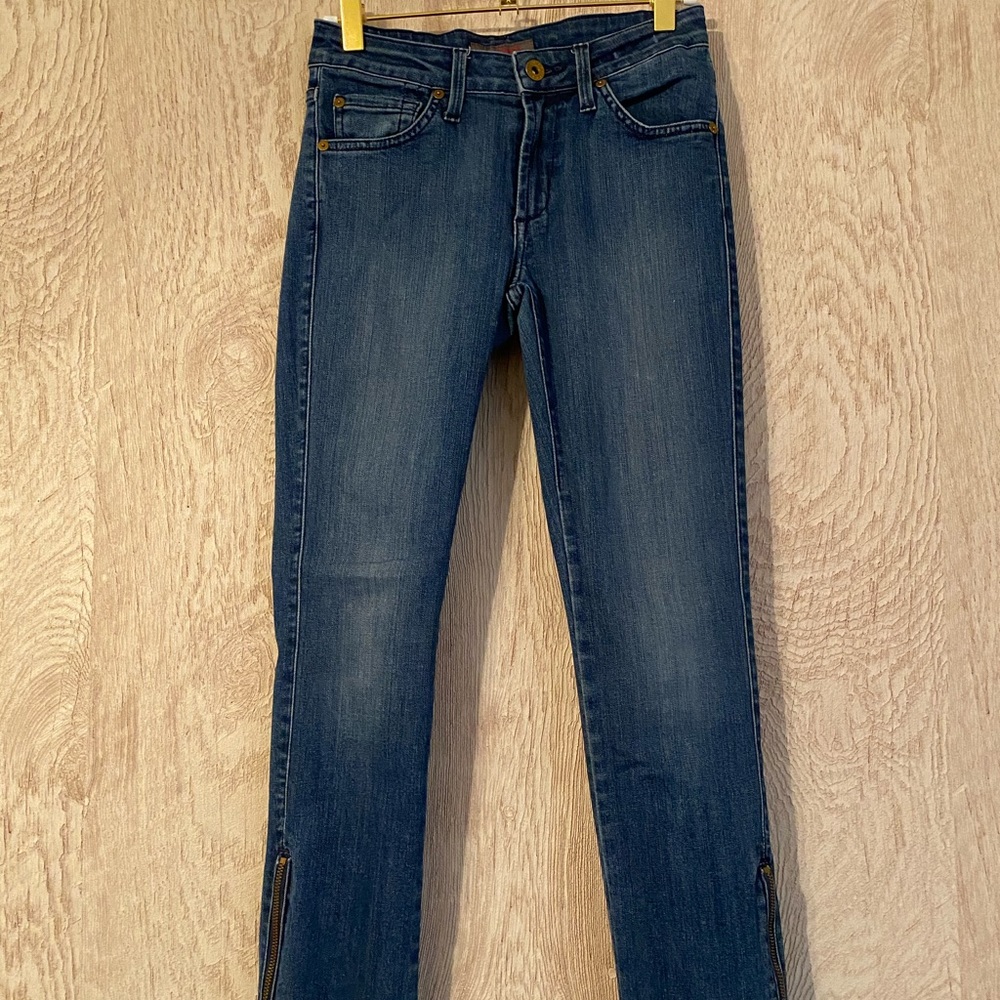 James Jeans Blue Denim Jeggings Zipper Ankle